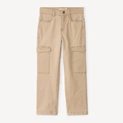 Cargo broek van effen canvas jongens