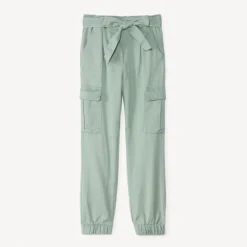 Cargo broek van twill met riem meisjes