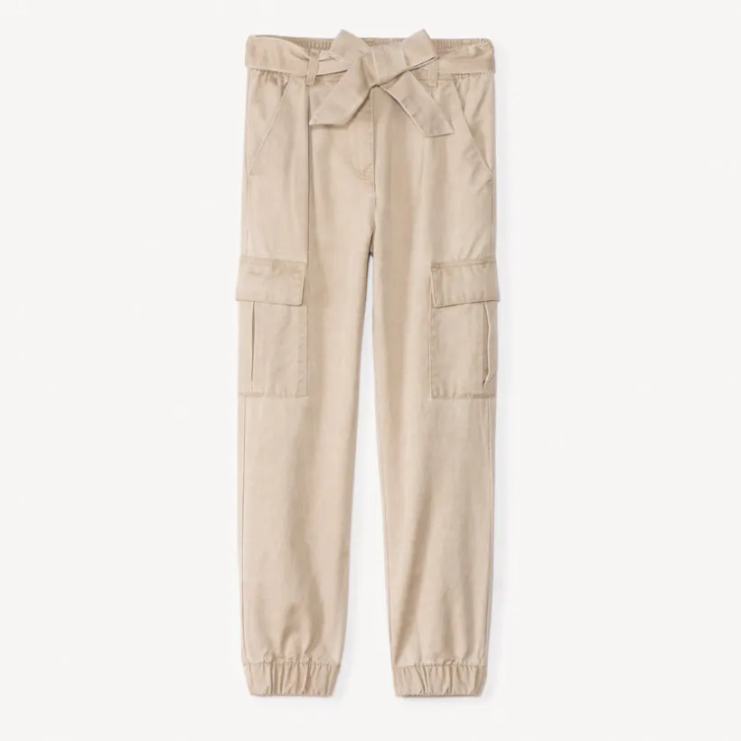 Cargo broek van twill met riem meisjes