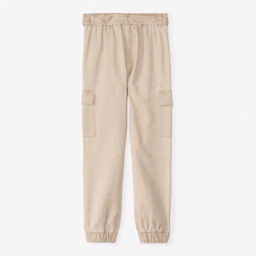 Cargo broek van twill met riem meisjes