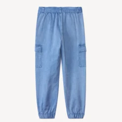 Cargojoggingbroek in twill met riem meisjes
