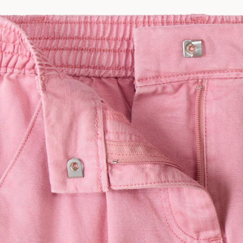 Cargojoggingbroek in twill met riem meisjes