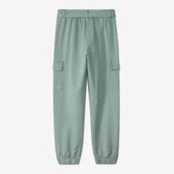 Cargojoggingbroek in twill met riem meisjes