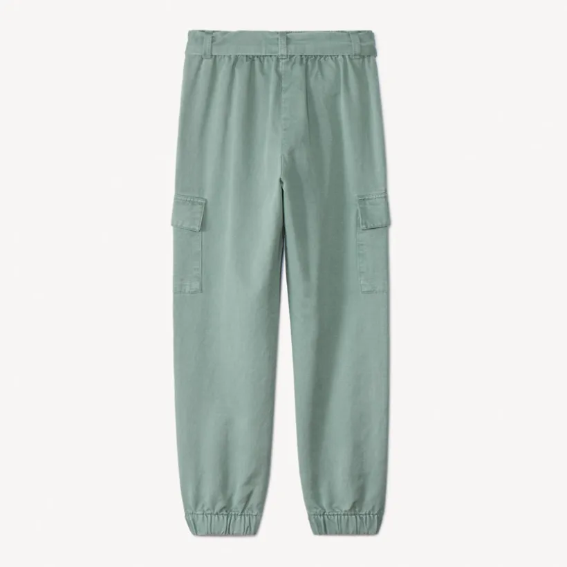 Cargojoggingbroek in twill met riem meisjes