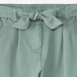 Cargojoggingbroek in twill met riem meisjes