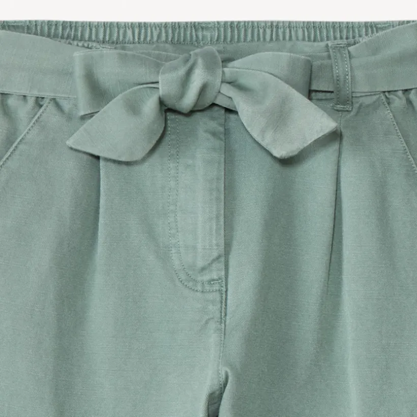 Cargojoggingbroek in twill met riem meisjes