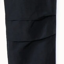 Cargo joggingsbroek van parachutestof meisjes zwart elastische taille met koordje