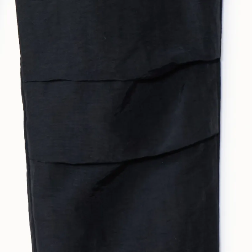 Cargo joggingsbroek van parachutestof meisjes zwart elastische taille met koordje