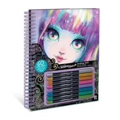 Carnet de coloriage à pages noires et crayons gels métalliques Isadora