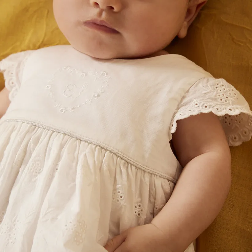 Ceremoniejurk in Engels borduursel voor baby meisjes