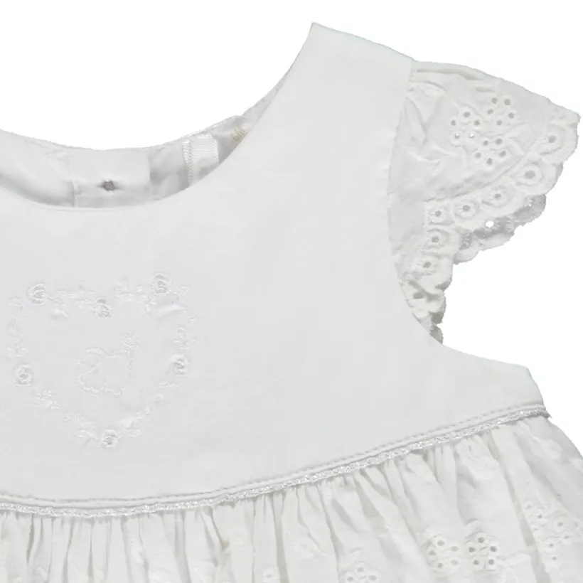Ceremoniejurk in Engels borduursel voor baby meisjes