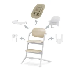 Chaise-haute évolutive Lemo 4 en 1 sand white