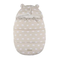 Chancelière déperlante 0-6M imprimé éléphants beige