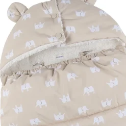Chancelière déperlante 0-6M imprimé éléphants beige