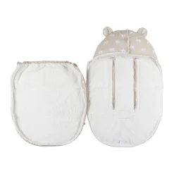 Chancelière déperlante 0-6M imprimé éléphants beige