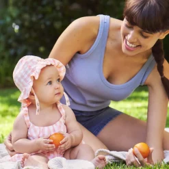 Charlotte in tweekleurige vichy met gewatteerde zeesterpatch meisjes