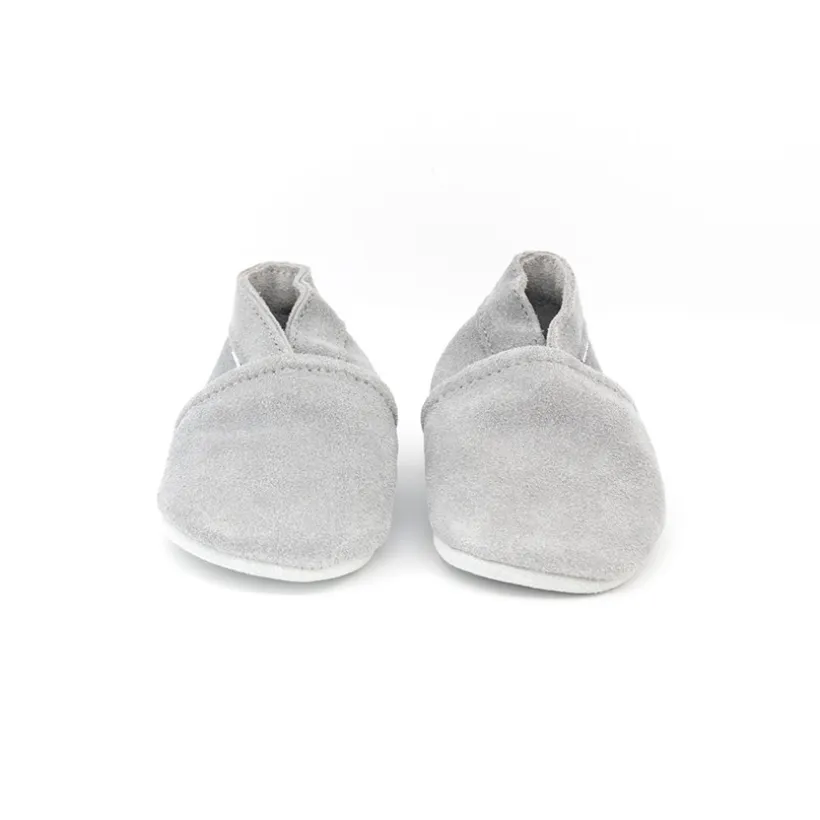Chaussons souples 0-3M en suède Babysoft sky