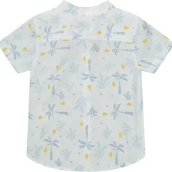 Chemise korte mouwen met arty print en mao kraag voor baby jongen