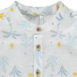 Chemise korte mouwen met arty print en mao kraag voor baby jongen