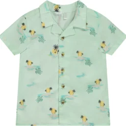 **Chemise korte mouwen met eilandenprint voor baby jongen**