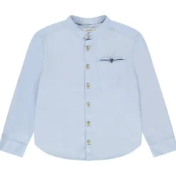 Chemise manches longues unie à col mao garçon
