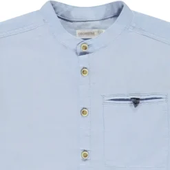 Chemise manches longues unie à col mao garçon