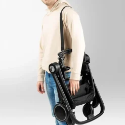 City Loop chassis zwart, licht en compact met inklapbaar stuur