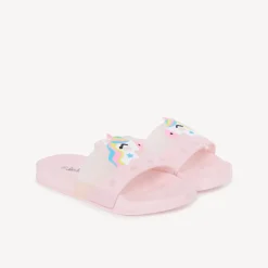Claquette unicorn in relief meisjes - met bandje volgens maat