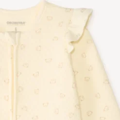 Combinatie van fantasietextiel met een bedrukte teddybeer voor meisjesbaby's