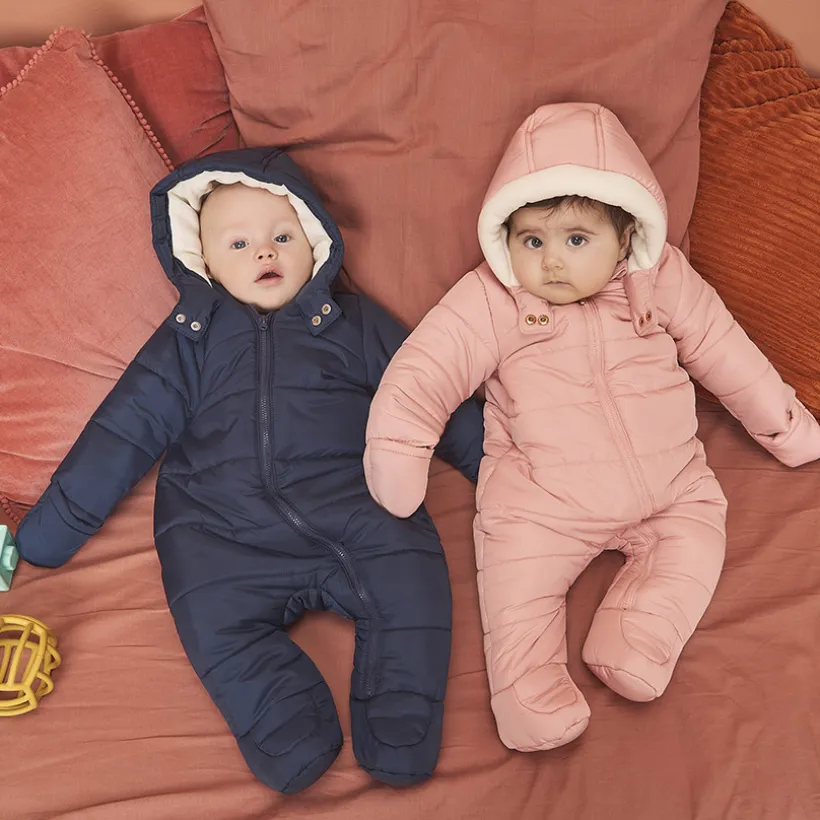 Combi-piloot effen gevoerd met microfleece voor baby meisje
