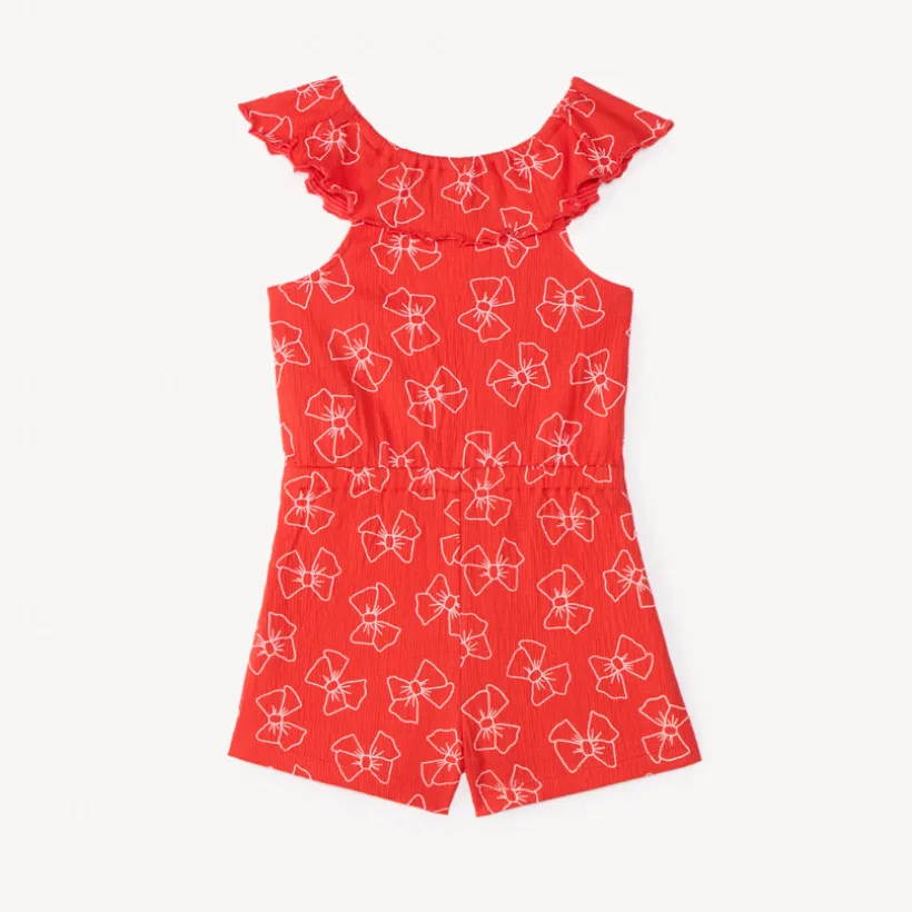 Combishort col bardot met een knoopjesprint voor babymeisjes