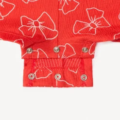 Combishort col bardot met een knoopjesprint voor babymeisjes
