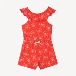 Combishort col bardot met een knoopjesprint voor babymeisjes