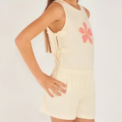 Combishort en crêpe à motifs floraux pour fille