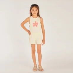 Combishort en crêpe à motifs floraux pour fille