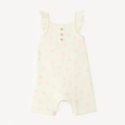 Combi-short en ribstof met bloemenprint meisjes.