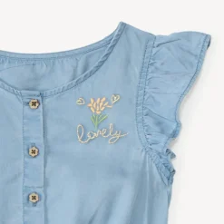 Combishort van canvas met riem voor meisjesbaby.