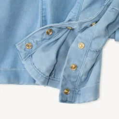Combishort van canvas met riem voor meisjesbaby.