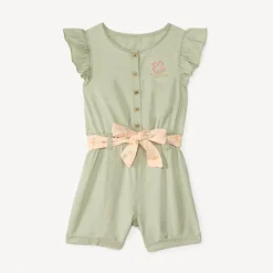 Combishort van sergé met tailleband voor meisjesbaby