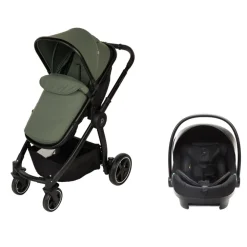 Combi trio kinderwagen Sienna + i-Prim autostoeltje kaki/zwart