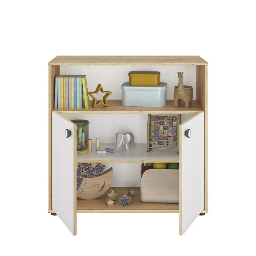 Commode Arthur - Wit/Eiken
