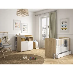Commode Arthur - Wit/Eiken