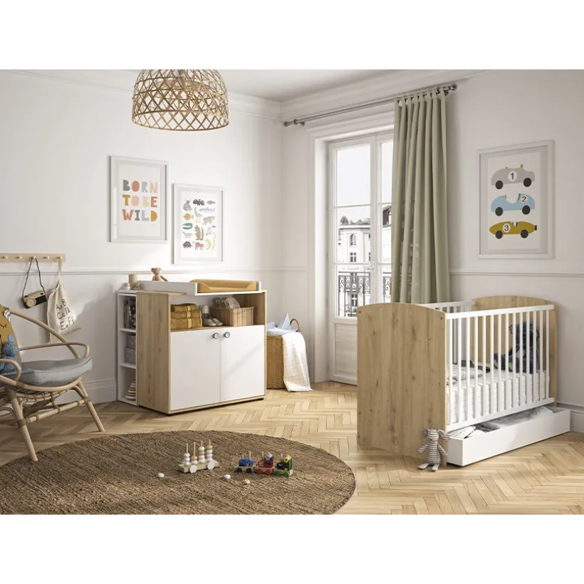 Commode Arthur - Wit/Eiken
