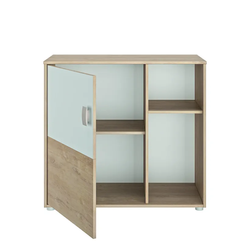 Commode Emma 1 deur 2 nissen Eiken blond en wit