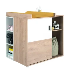 Commode Emma 1 deur 2 nissen Eiken blond en wit