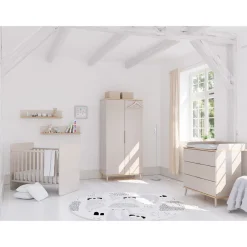 Commode Hazel inclusief luiertafel Kasjmier beige / Eik montana