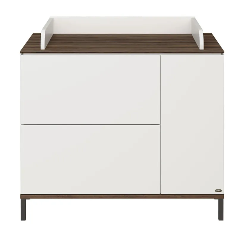 Commode + Luiertafel Lovely Aliv Off white/Dark walnut