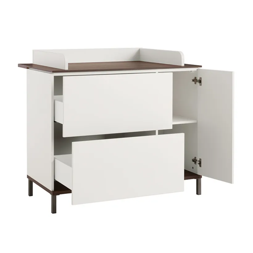 Commode + Luiertafel Lovely Aliv Off white/Dark walnut