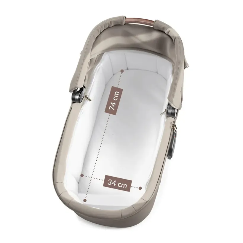Compacte draagmand Culla Flex astral met verstelbare en vouwbare Stand By Me-standaard