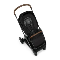 Compact kinderwagen Triv Next caviar/chocolat met verstelbaar stuur en chocolade lederlook